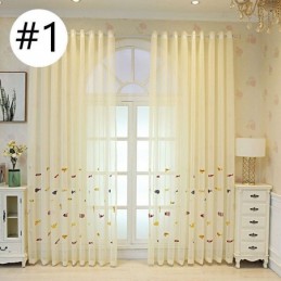 Rideau Transparent Décoratif Brodé De Poissons Pour Fenêtre, Rideau Sur Mesure Pour Salon