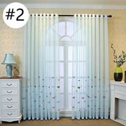 Rideau Transparent Décoratif Brodé De Poissons Pour Fenêtre, Rideau Sur Mesure Pour Salon