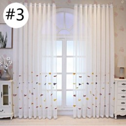 Rideau Transparent Décoratif Brodé De Poissons Pour Fenêtre, Rideau Sur Mesure Pour Salon