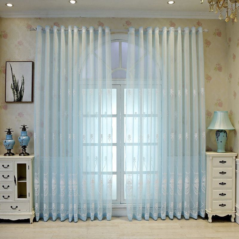Rideau Européen Sur Mesure, Transparent, Brodé, Pour Salon Et Chambre À Coucher