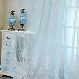 Rideau Européen Sur Mesure, Transparent, Brodé, Pour Salon Et Chambre À Coucher