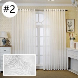 Rideau Transparent Décoratif Brodé À Imprimé Végétal, Rideau Sur Mesure Pour Salon