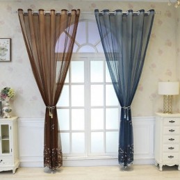 Rideaux Décoratifs En Tulle Brodé Pour Fenêtre De Salon