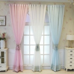 Rideau De Fenêtre Brodé De Luxe Pour Salon, Salle À Manger, Sur Mesure