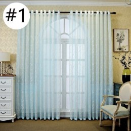 Rideaux Décoratifs En Tulle Brodé De Plantes Pour Fenêtre De Chambre