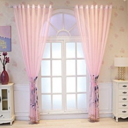 Rideau Transparent Décoratif Brodé De Feuilles Pour Fenêtre, Rideau Sur Mesure Pour Salon