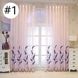Rideau Transparent Décoratif Brodé De Feuilles Pour Fenêtre, Rideau Sur Mesure Pour Salon