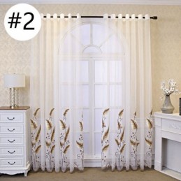 Rideau Transparent Décoratif Brodé De Feuilles Pour Fenêtre, Rideau Sur Mesure Pour Salon