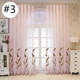 Rideau Transparent Décoratif Brodé De Feuilles Pour Fenêtre, Rideau Sur Mesure Pour Salon