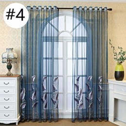 Rideau Transparent Décoratif Brodé De Feuilles Pour Fenêtre, Rideau Sur Mesure Pour Salon