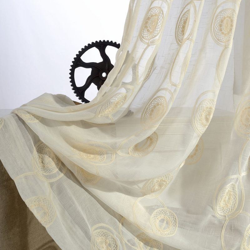 Rideaux Transparents Brodés En Cercle Pour Salon Et Chambre À Coucher