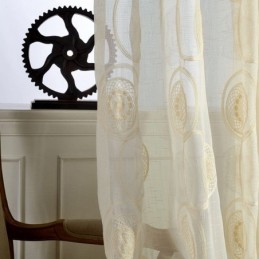 Rideaux Transparents Brodés En Cercle Pour Salon Et Chambre À Coucher