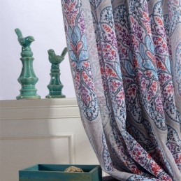 Rideaux De Fenêtre En Tulle Transparent À Imprimé Floral Pour Salon
