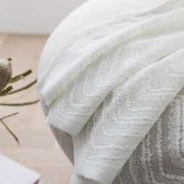 Rideau De Fenêtre Moderne À Motif Géométrique Ondulé, Brodé Sur Mesure, Blanc