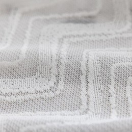 Rideau De Fenêtre Moderne À Motif Géométrique Ondulé, Brodé Sur Mesure, Blanc
