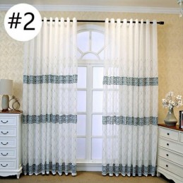 Rideau De Fenêtre De Luxe Transparent Brodé Géométrique En Tulle De Haute Qualité Sur Mesure