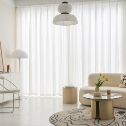 Rideaux En Voile Transparent Brodés Modernes, Rideau En Tulle Rayé, Rideau Sur Mesure Pour Salon