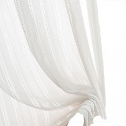 Rideaux En Voile Transparent Brodés Modernes, Rideau En Tulle Rayé, Rideau Sur Mesure Pour Salon