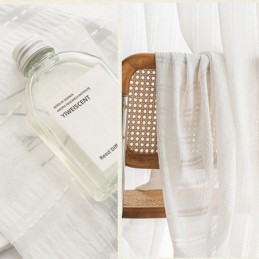 Rideaux En Voile Transparent Brodés Modernes, Rideau En Tulle Rayé, Rideau Sur Mesure Pour Salon
