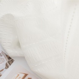 Rideaux En Voile Transparent Brodés Modernes, Rideau En Tulle Rayé, Rideau Sur Mesure Pour Salon