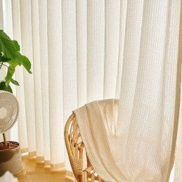 Rideaux En Tulle À Carreaux Purs Pour Fenêtre De Salon