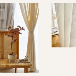 Rideaux En Tulle À Carreaux Purs Pour Fenêtre De Salon