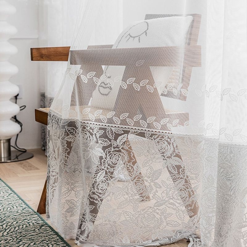 Rideau De Fenêtre En Tulle Transparent Au Design Floral Moderne, Fait Sur Mesure, Pour Salon Et Chambre À Coucher