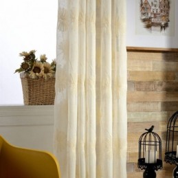 Rideau Transparent En Tulle Brodé De Feuilles De Luxe, Sur Mesure, Pour Salon Et Chambre À Coucher