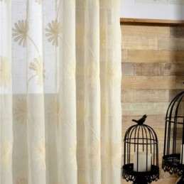 Rideau Transparent En Tulle Brodé De Feuilles De Luxe, Sur Mesure, Pour Salon Et Chambre À Coucher
