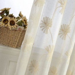 Rideau Transparent En Tulle Brodé De Feuilles De Luxe, Sur Mesure, Pour Salon Et Chambre À Coucher