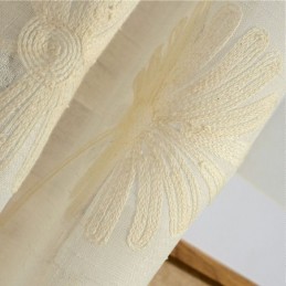 Rideau Transparent En Tulle Brodé De Feuilles De Luxe, Sur Mesure, Pour Salon Et Chambre À Coucher