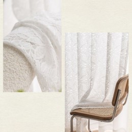 Rideaux En Voile Transparent Blanc Brodés Pour Fenêtre De Chambre
