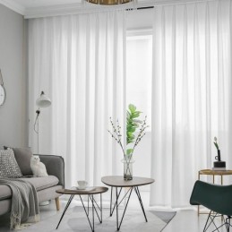 Rideaux Transparents Blancs Plissés Et Froissés
