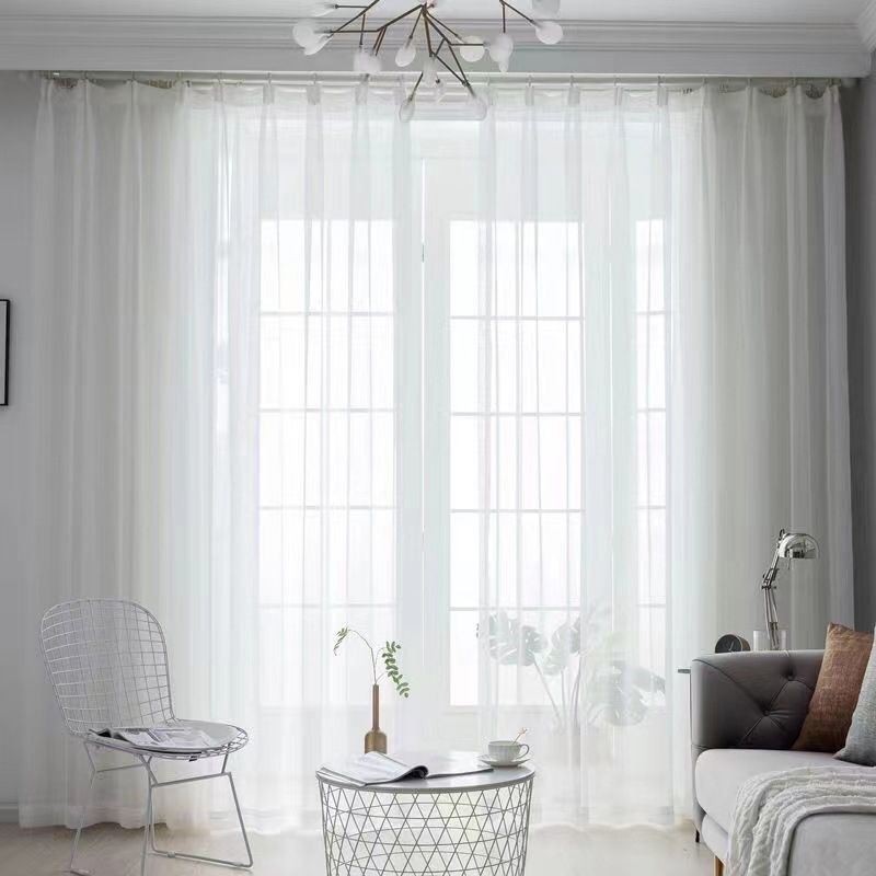 Rideau En Tulle Blanc Moderne Sur Mesure, Voilage En Plumes Pour Salon