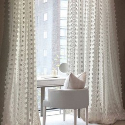 Rideau Transparent En Relief Nordique Sur Mesure En Tulle Pour Salon Et Chambre À Coucher