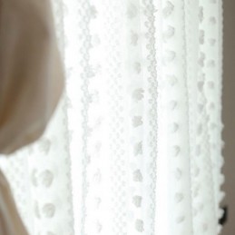Rideau Transparent En Relief Nordique Sur Mesure En Tulle Pour Salon Et Chambre À Coucher