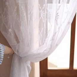 Rideau En Tulle Brodé Sur Mesure, Voile Transparent Européen Pour Salon