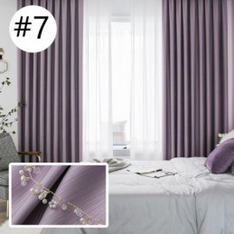 Nouveaux Rideaux Occultants En Coton Et Soie De Luxe, Couleur Unie, Pour Chambre À Coucher
