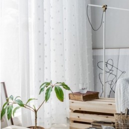 Rideau Transparent En Relief Nordique Sur Mesure En Tulle Blanc Pour Salon Et Chambre À Coucher