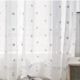 Rideau Transparent En Relief Nordique Sur Mesure En Tulle Blanc Pour Salon Et Chambre À Coucher