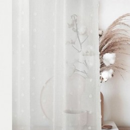 Rideau Transparent En Relief Nordique Sur Mesure En Tulle Blanc Pour Salon Et Chambre À Coucher