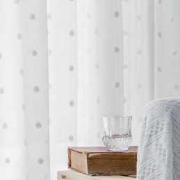 Rideau Transparent En Relief Nordique Sur Mesure En Tulle Blanc Pour Salon Et Chambre À Coucher