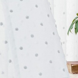 Rideau Transparent En Relief Nordique Sur Mesure En Tulle Blanc Pour Salon Et Chambre À Coucher