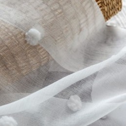 Rideau Transparent En Relief Nordique Sur Mesure En Tulle Blanc Pour Salon Et Chambre À Coucher