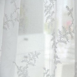 Rideau Transparent Blanc Sur Mesure En Tulle Brodé Pour Salon Et Chambre À Coucher