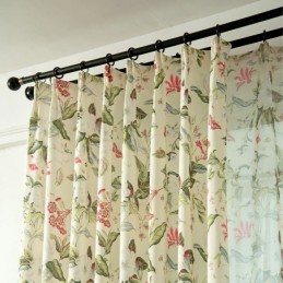 Rideau En Coton Et Lin Sur Mesure, Style Américain, Imprimé Végétal