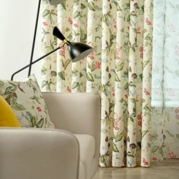Rideau En Coton Et Lin Sur Mesure, Style Américain, Imprimé Végétal
