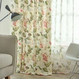 Rideau En Coton Et Lin Sur Mesure, Style Américain, Imprimé Végétal