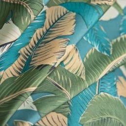 Rideaux En Coton Et Lin De Style Américain Imprimés Feuilles De Bananier