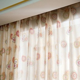 Rideau En Coton Et Lin Sur Mesure, Style Américain, Semi-Occultant, Imprimé Floral